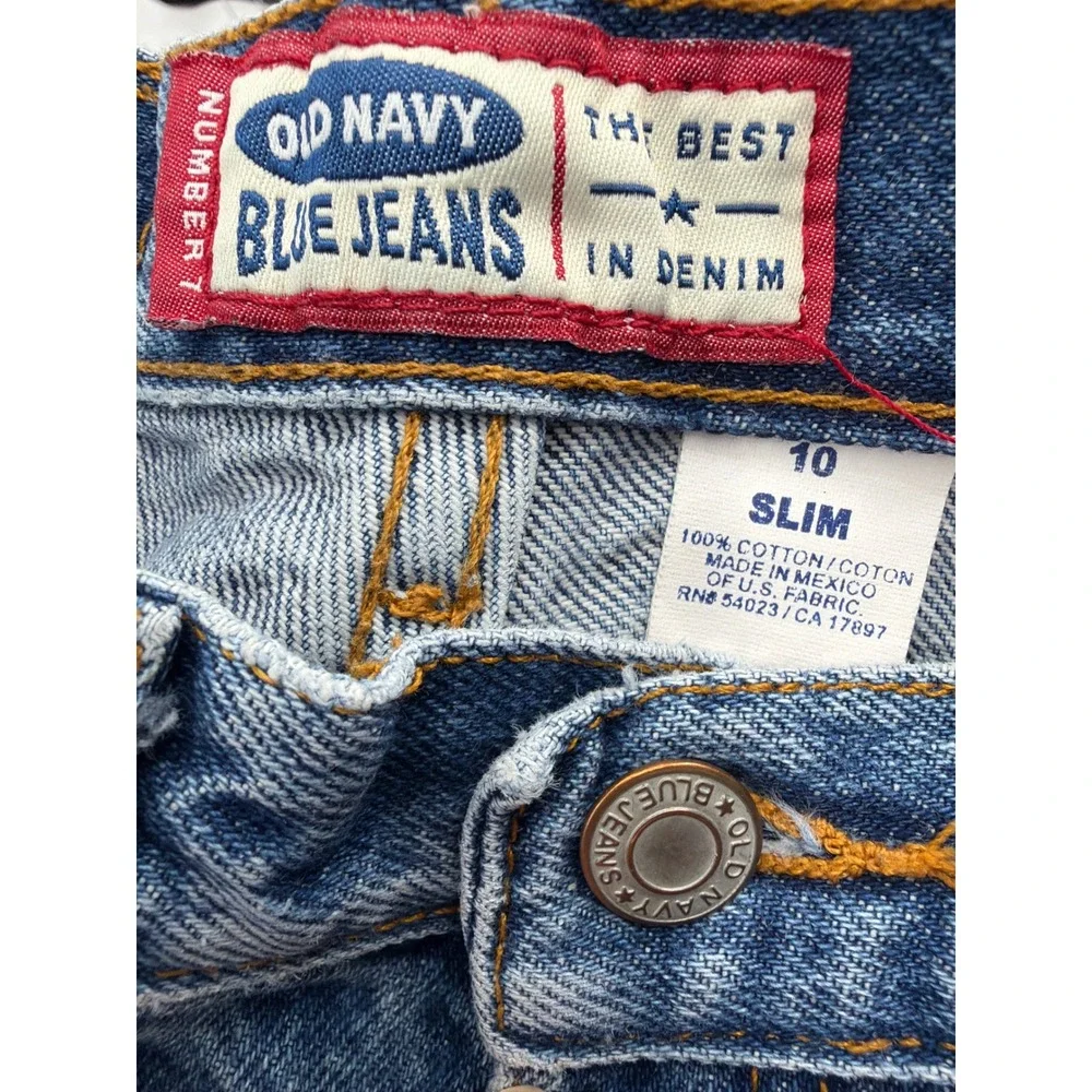 Old Navy Blue Jeans Vintage Kids Size 10 Slim Medium Wash Straight Leg‎ Denim